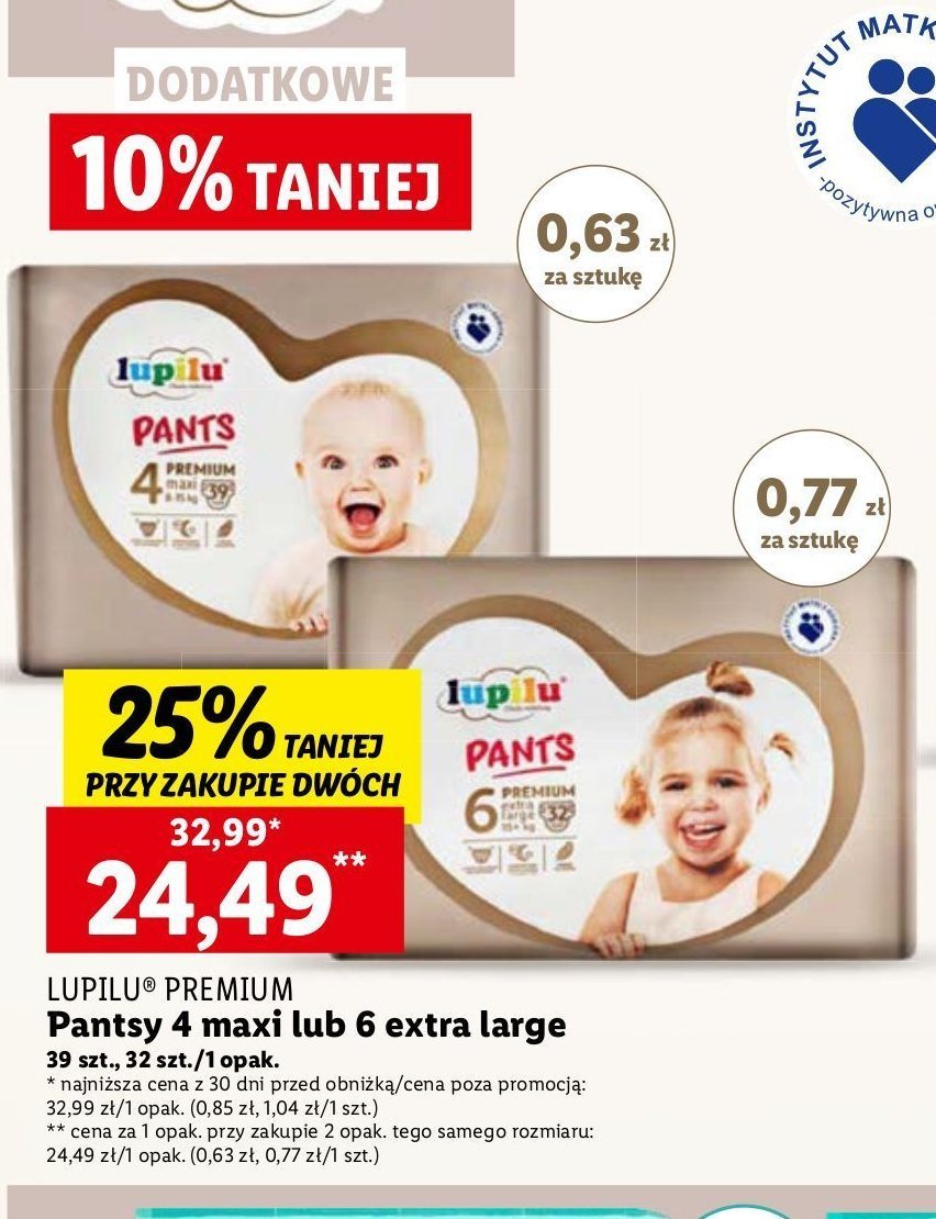 Pieluchomajtki 6 extra large LUPILU PANTS PREMIUM promocja