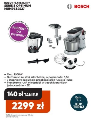 Robot planetarny SERIE 8 OPTIMUM MUM9B34S27 promocja w Max Elektro