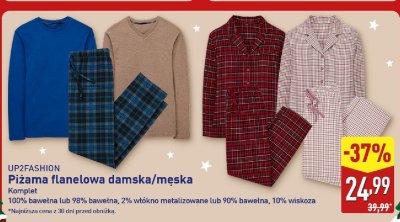 Piżama flanelowa damska UP2FASHION komplet promocja w Aldi