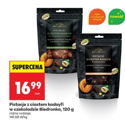 Pistacje z ciastem kadayfi w czekoladzie Biedronka, 120 g promocja w Biedronka