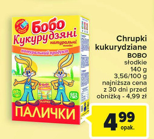 Chrupki kukurydziane s艂odkie BOBO promocja