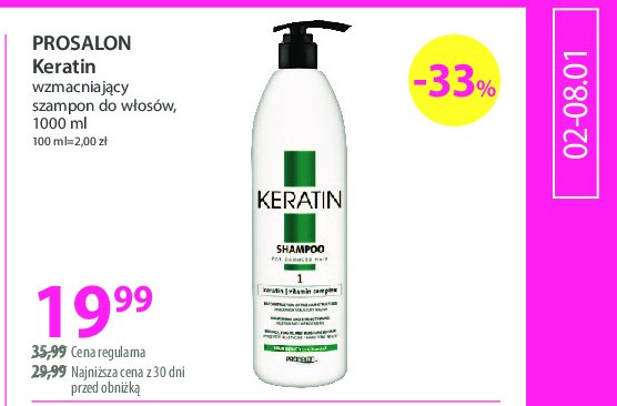 Szampon do włosów keratin Prosalon promocja