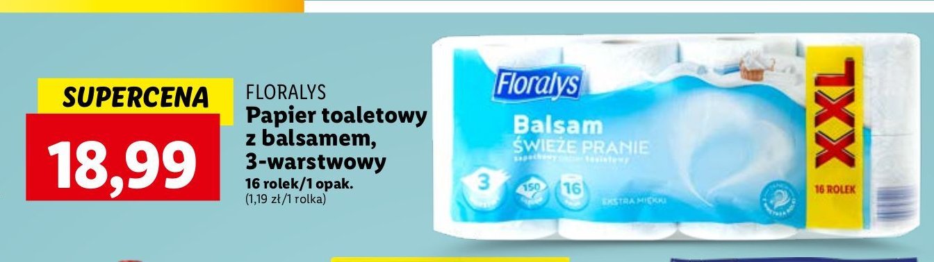 Papier toaletowy balsam świeże pranie Floralys promocja