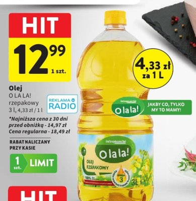 Olej Olala! rzepakowy promocja w Intermarche