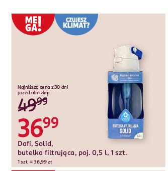 Butelka filtrująca solid jeans 500 ml Dafi promocja w Rossmann