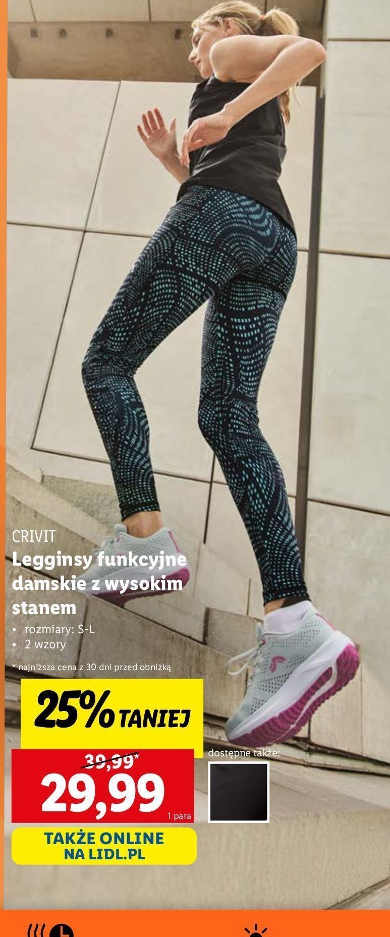 Legginsy funkcyjne damskie z wysokim stanem s-l Crivit promocja