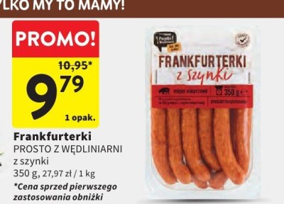 Frankfurterki PROSTO Z WĘDLINIARNI z szynki promocja w Intermarche