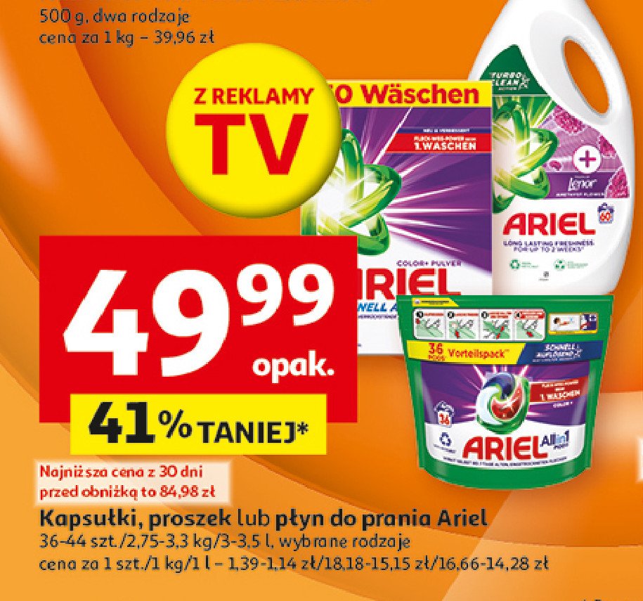 Płyn do prania lenor amethyst flower Ariel promocja w Auchan