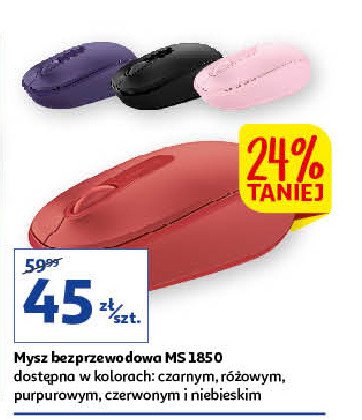 Mysz ms1850 czerwona Microsoft promocje