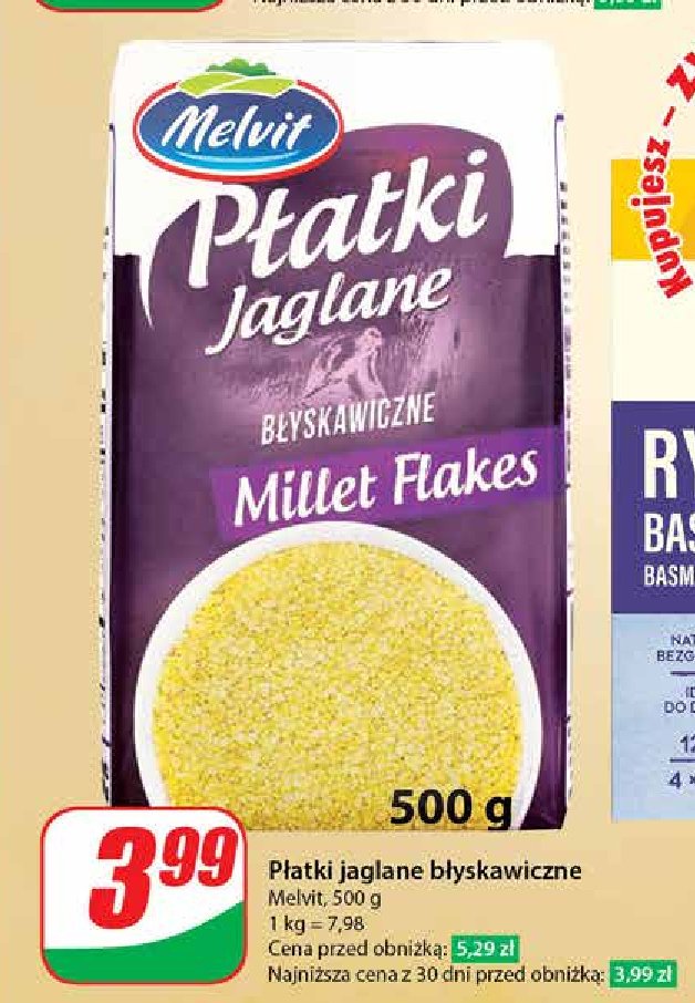 Płatki błyskawiczne jaglane Melvit promocja