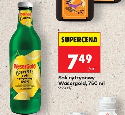 Sok cytrynowy Wasergold 750ml promocja w Biedronka