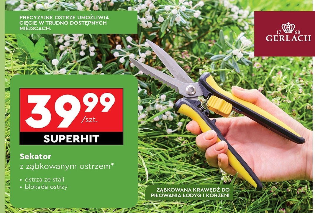 Sekator ogrodowy ząbkowaty Gerlach promocja