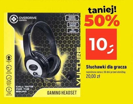Słuchawki gamingowe z mikrofonem żółte OVERDRIVE promocja
