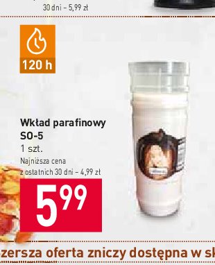 Wk艂ad parafinowy so-5 120h promocja