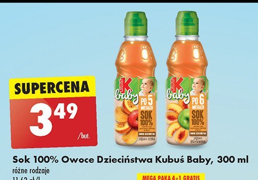 Sok marchew-jabłko-brzoskwinia Kubuś baby promocja