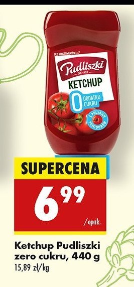 Ketchup 0% dodatku cukru Pudliszki promocja w Biedronka