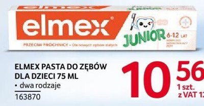 Pasta do zębów Elmex dla dzieci 75 ml promocja w Selgros