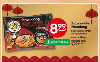 Zupa nudle Namdong beef, chicken, kimchi promocja w Żabka