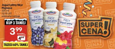 Jogurt pitny Skyr Piątnica promocja w Delikatesy Centrum