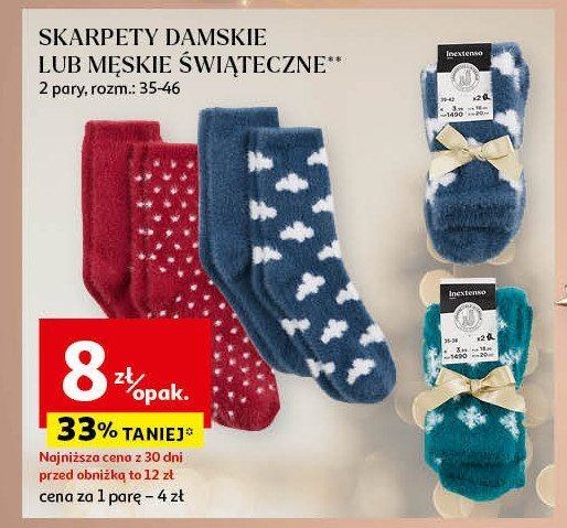 Skarpety z motywem świątecznym męskie Auchan inextenso promocja w Auchan