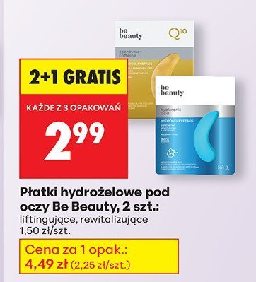Płatki hydrożelowe pod oczy Be Beauty, 2 szt. liftingujące promocja w Biedronka