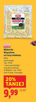 Ser Wypasione, tarty smakowy różne rodzaje Mlekovita promocja w Lidl