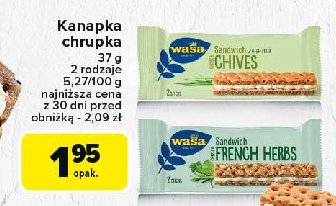 Kanapka z serkiem i szczypiorkiem Wasa promocja w Carrefour Market