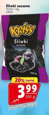 Śliwki suszone Kriss promocja w Prim Market