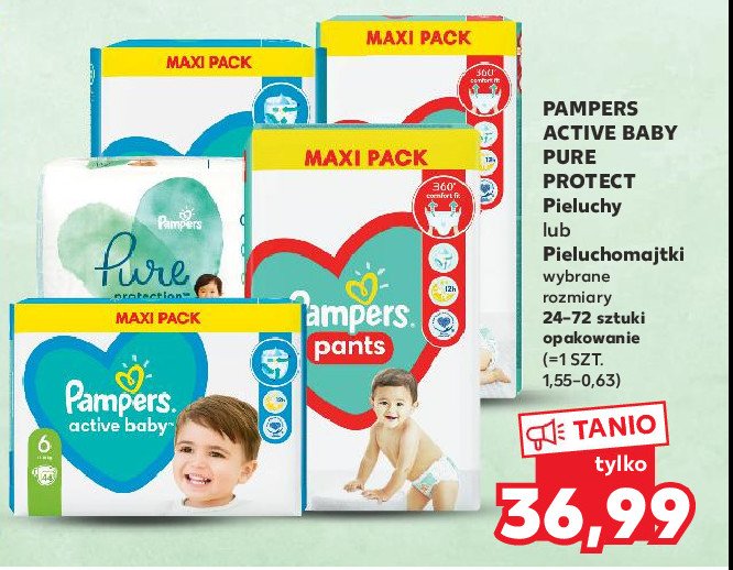 Pieluchy rozm 3 Pampers pure protection promocja