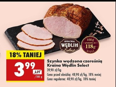 Szynka wędzona czereśnią Kraina wędlin select promocja