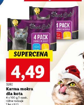 Karma dla kota wołowina i drób Suri cat promocja