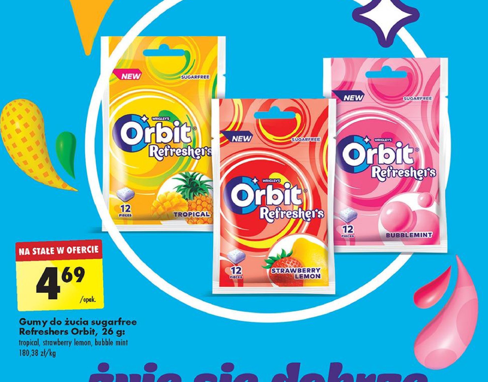 Guma do żucia strawberry lemon Orbit refresher's promocja