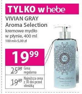 Myd艂o w p艂ynie amber & cedar Vivian gray aroma selection promocja