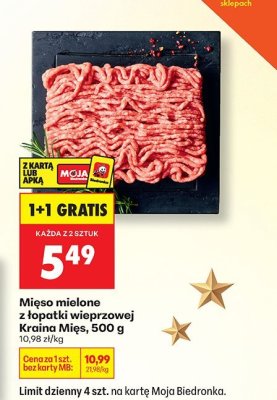 Mięso mielone z łopatki wieprzowej 500 g promocja w Biedronka
