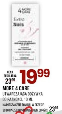 Odżywka More 4 Care utwardzająca do paznokci, 10 ml promocja w Drogerie Natura