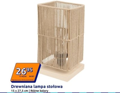 Drewniana lampa stołowa różne kolory promocja w Action