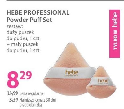 Zestaw HEBE PROFESSIONAL Powder Puff Set 2 duże puszki do pudru, 1 szt. mały puszek do pudru, 1 szt. promocja w Hebe