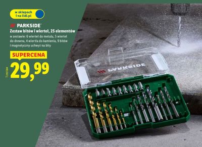Zestaw bitów i wierteł PARKSIDE, 25 elementów promocja w Lidl