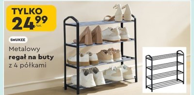 Regał na buty metalowy SHUKEE z 4 półkami promocja w Biedronka
