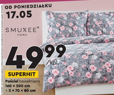Pościel bawełniana 160 x 200 + 2 x 70 x 80 cm Smukee promocja