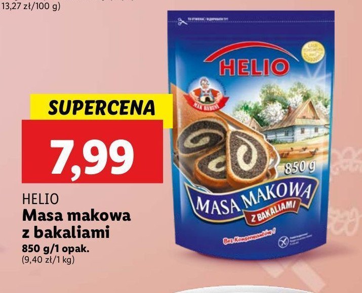 Masa makowa z bakaliami Helio promocja w Lidl