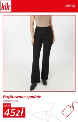 Prążkowane spodnie elastyczny pas promocja w KiK