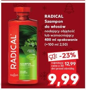 Szampon do włosów wzmacniający Radical promocja