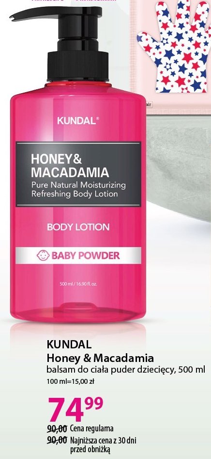Balsam do cia艂a puder dzieci臋cy Kundal honey & macadamia promocja