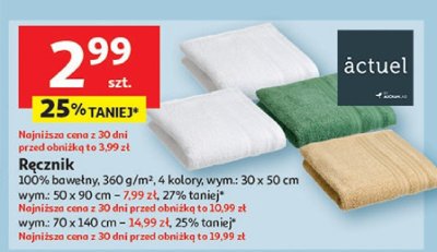 Ręcznik 50x90 cm Actuel promocja w Auchan