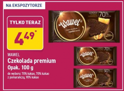 Czekolada gorzka 70 % ze sk贸rk膮 pomara艅czy Wawel premium promocja