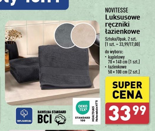 Ręczniki łazienkowe 50 x 100 cm Novitesse promocja