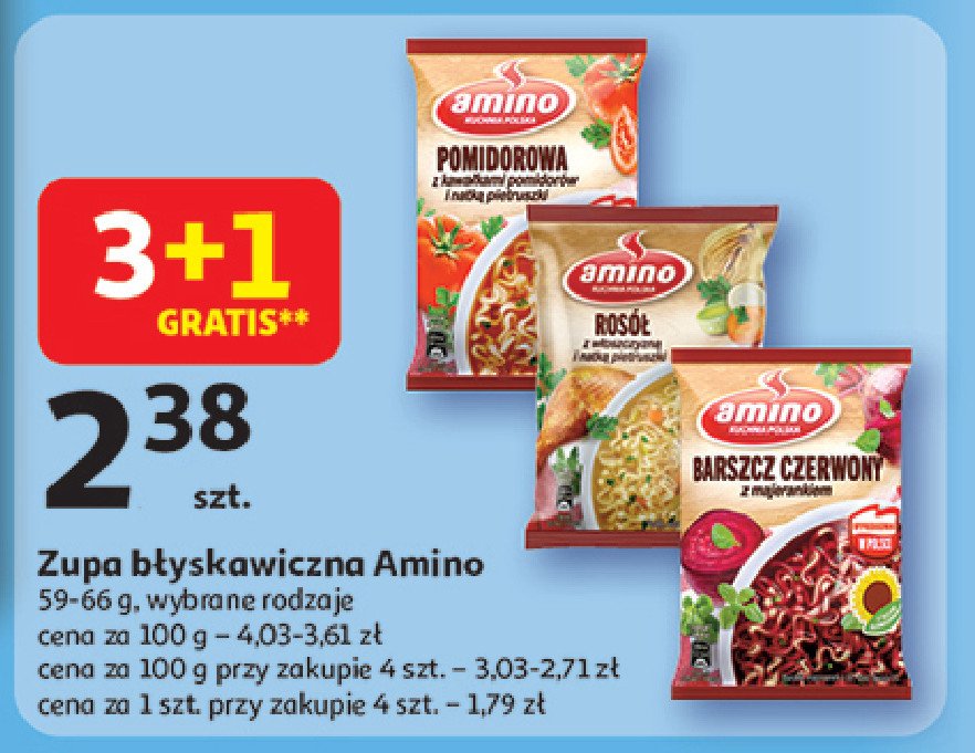 Rosół z włoszczyzną i natką pietruszki Amino promocja w Auchan