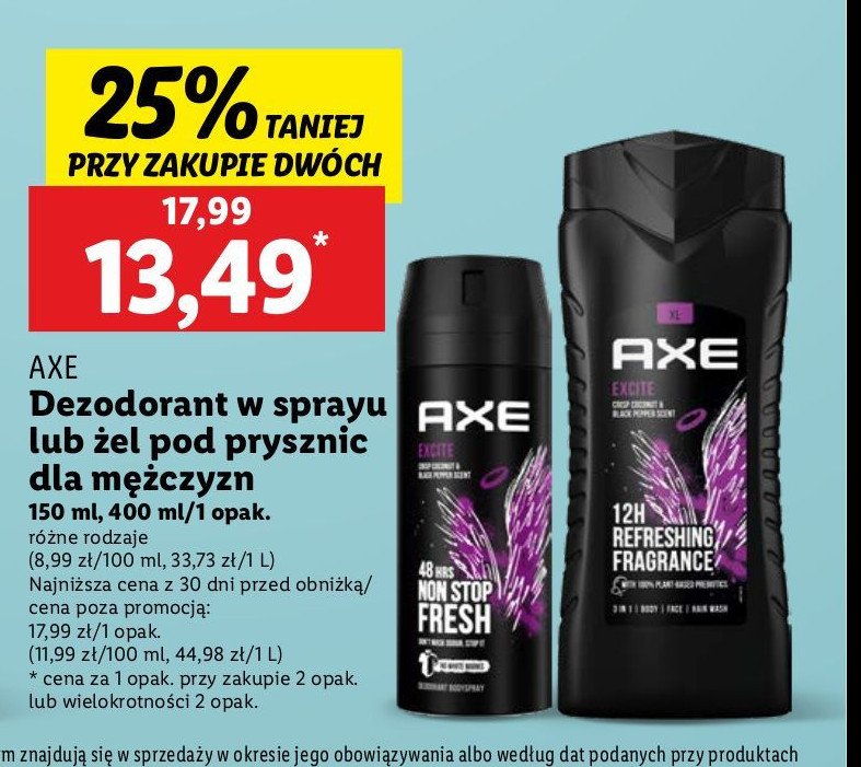 Dezodorant Axe excite promocja