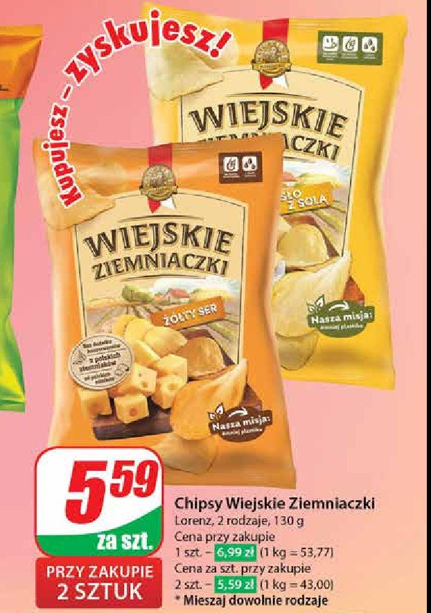 Chipsy żółty ser Lorenz wiejskie ziemniaczki promocja